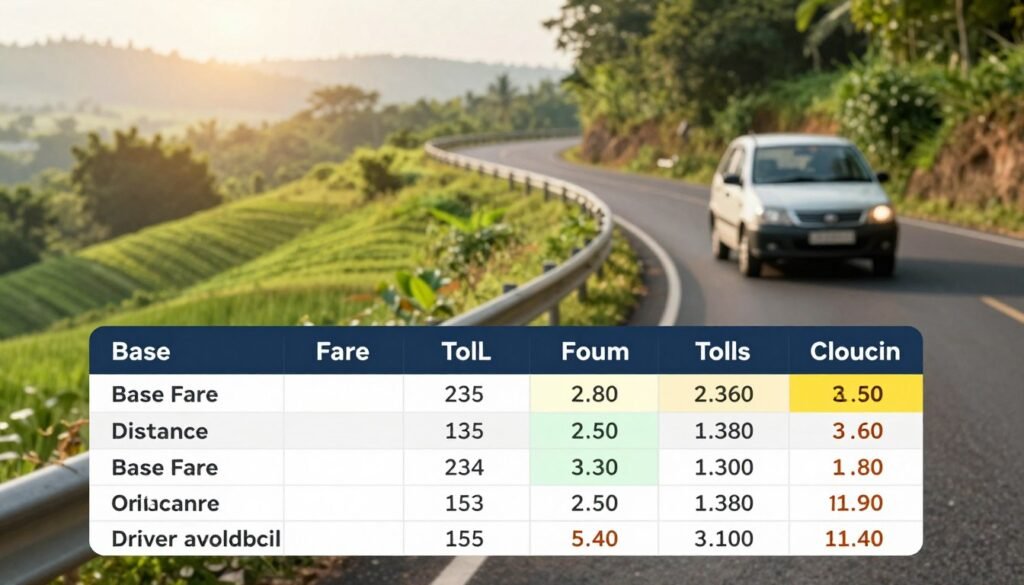 cab fare breakdown